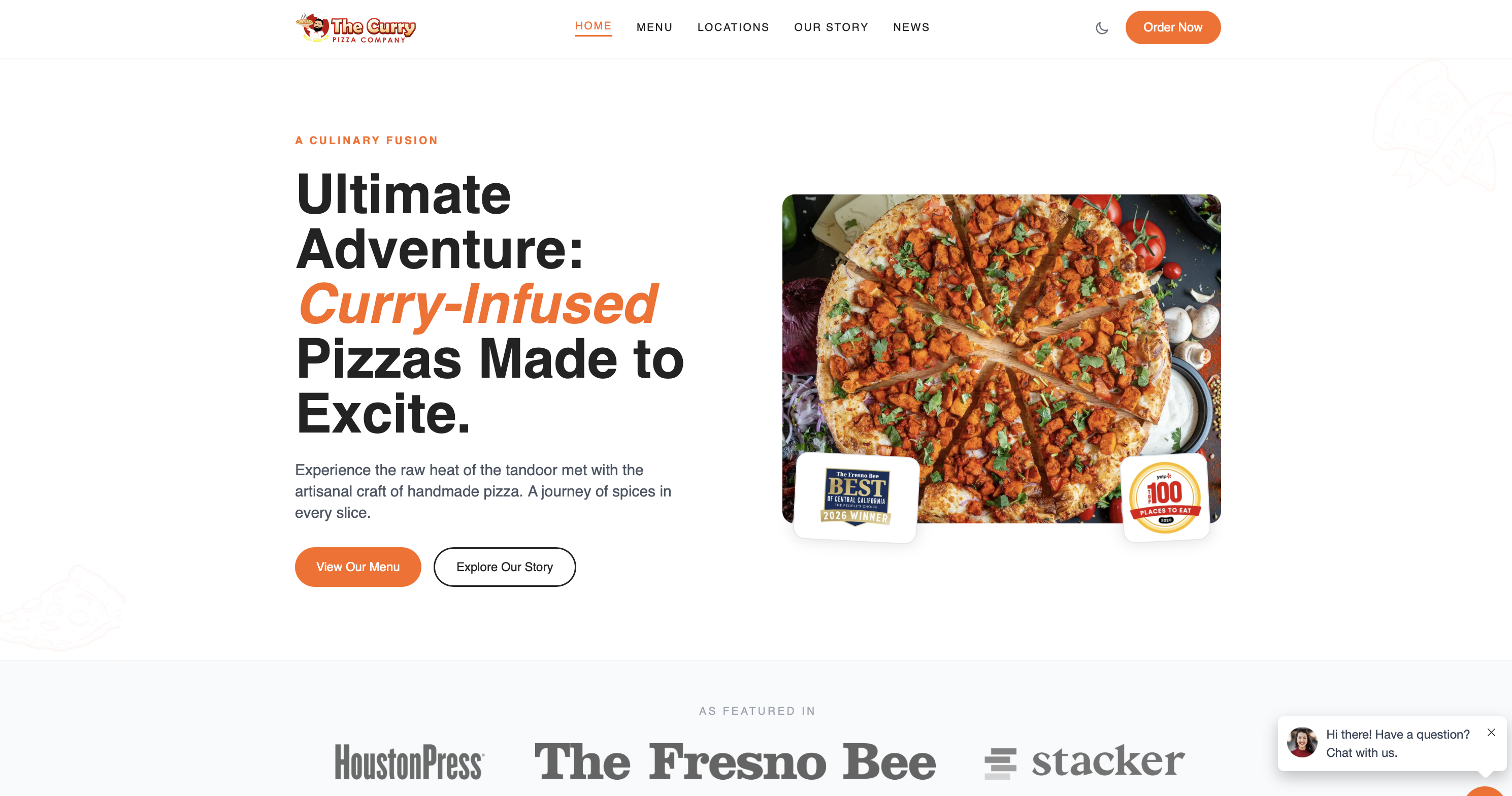 Curry Pizza Co. website